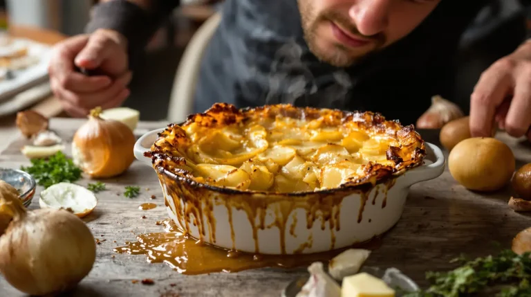 Le gratin le plus simple du monde : pommes, oignons, bouillon et plus gourmand qu’un dauphinois Le gratin le plus simple du monde : pommes, oignons, bouillon et plus gourmand qu’un dauphinois